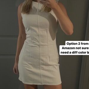 Cream denim Amazon mini dress- NEVER WORN